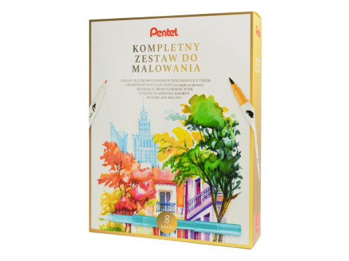 Set of Brush Sign Pen Twin Set Landscape - Pentel - 8 pcs.