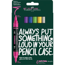 Set of Multimark acrylic markers - Faber-Castell - Vibrant 6 pcs