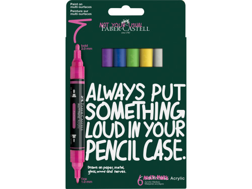 Zestaw markerów akrylowych Multimark - Faber-Castell - Vibrant 6 szt.