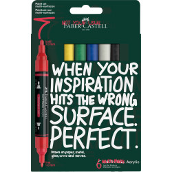 Set of Multimark acrylic markers - Faber-Castell - Basic 6 pcs