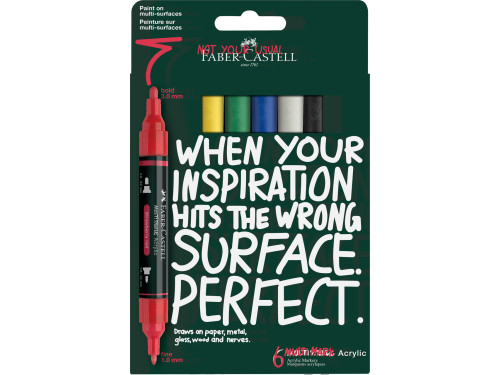 Set of Multimark acrylic markers - Faber-Castell - Basic 6 pcs