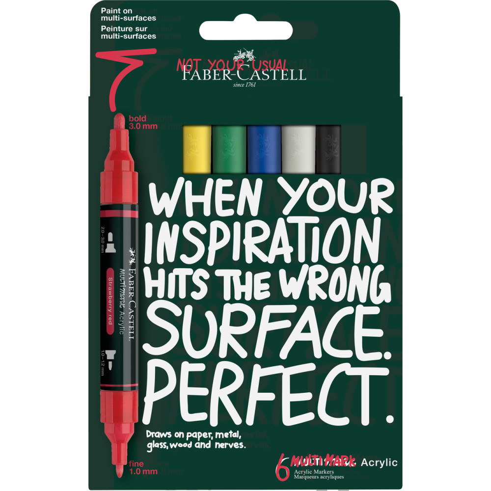 Zestaw markerów akrylowych Multimark - Faber-Castell - Basic 6 szt.