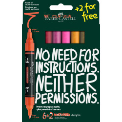 Set of Multimark acrylic markers - Faber-Castell - Flame 8 pcs