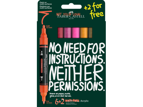 Zestaw markerów akrylowych Multimark - Faber-Castell - Flame 8 szt.