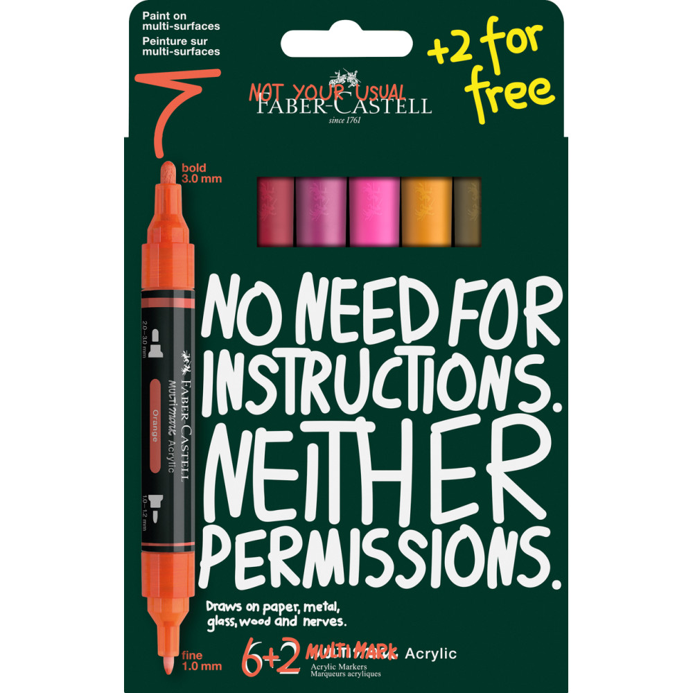 Zestaw markerów akrylowych Multimark - Faber-Castell - Flame 8 szt.