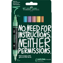 Set of Multimark acrylic markers - Faber-Castell - Pastel 6 pcs