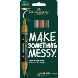 Set of Multimark acrylic markers - Faber-Castell - Metallic 4 pcs