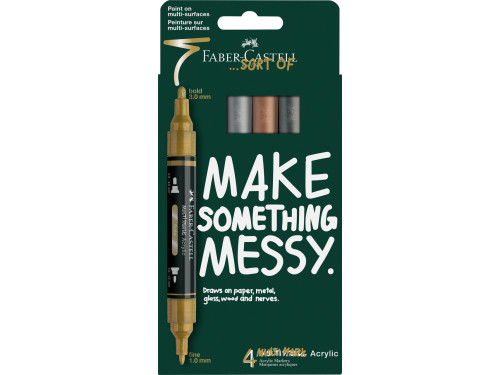 Set of Multimark acrylic markers - Faber-Castell - Metallic 4 pcs