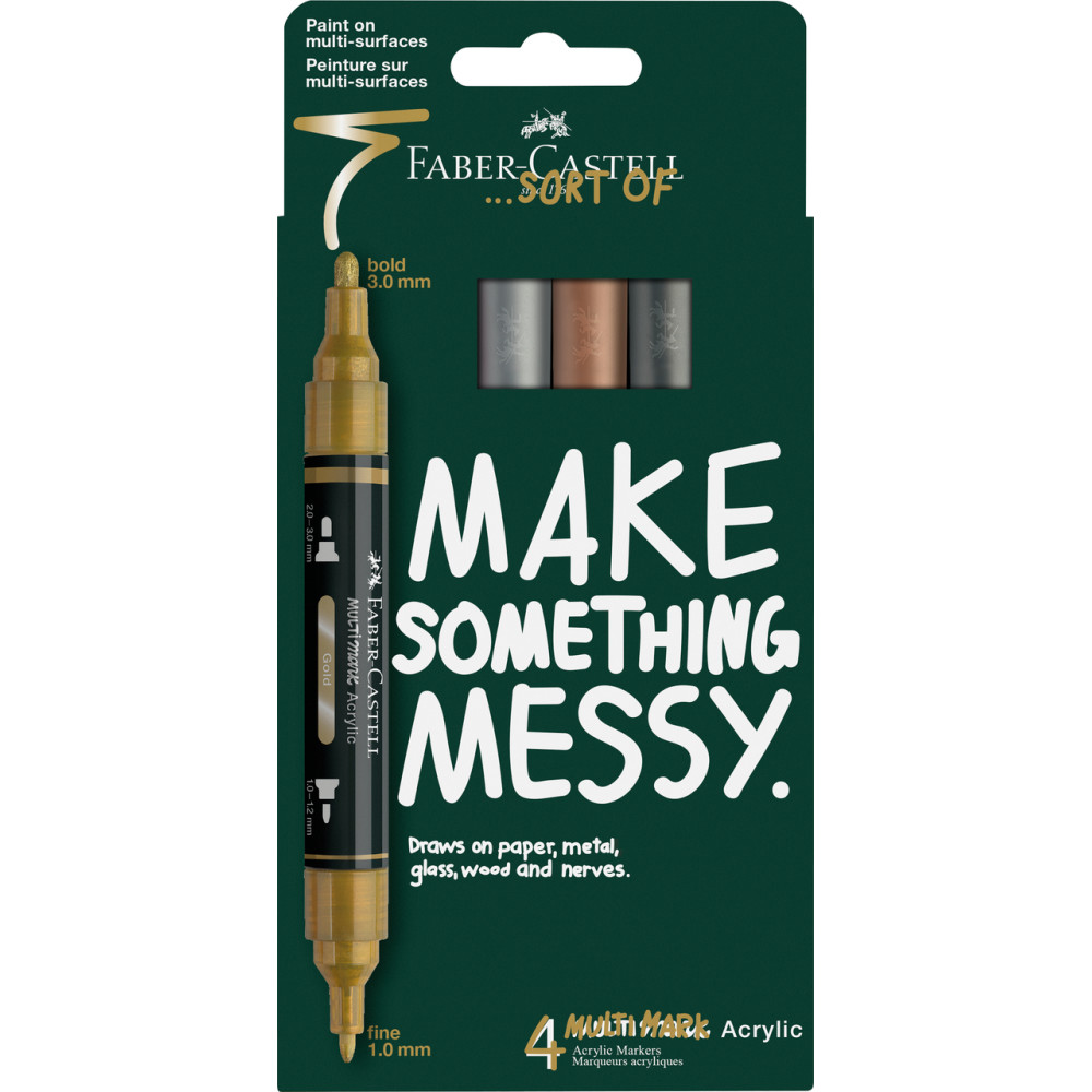 Set of Multimark acrylic markers - Faber-Castell - Metallic 4 pcs