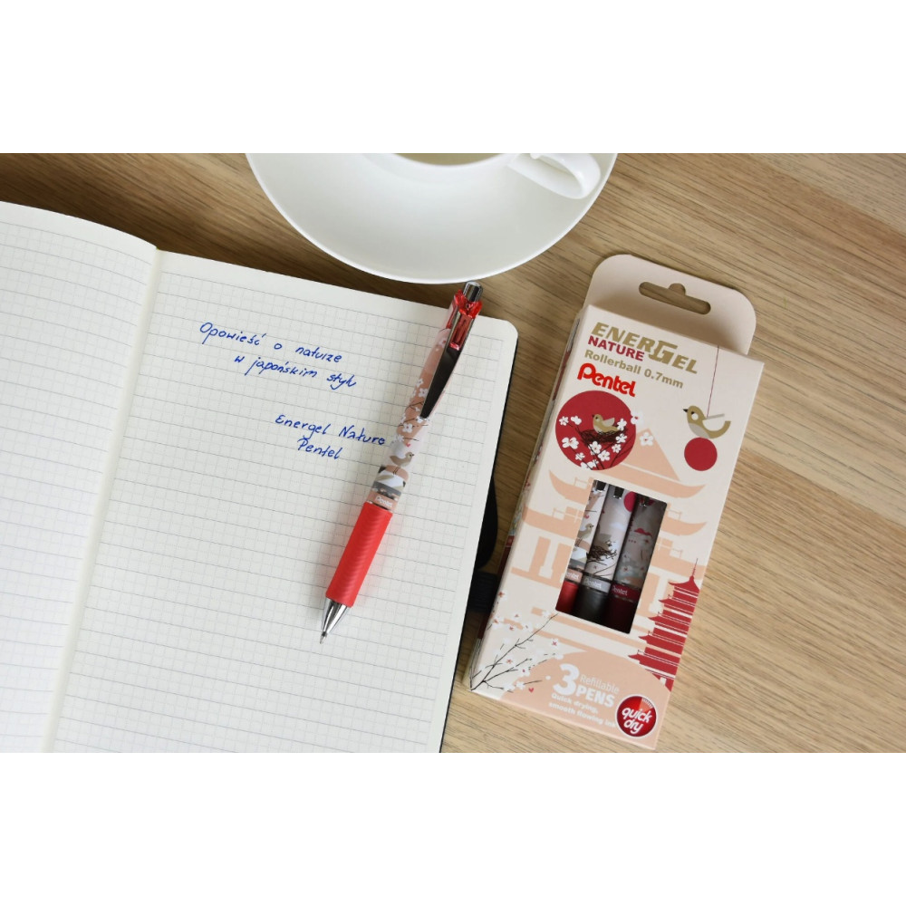 Pióro kulkowe EnerGel Nature - Pentel - Cherry 0,7 mm
