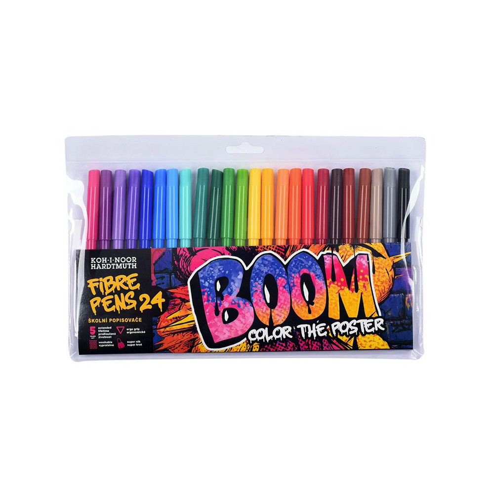 Set of the Boom fibre pens - 24 szt.