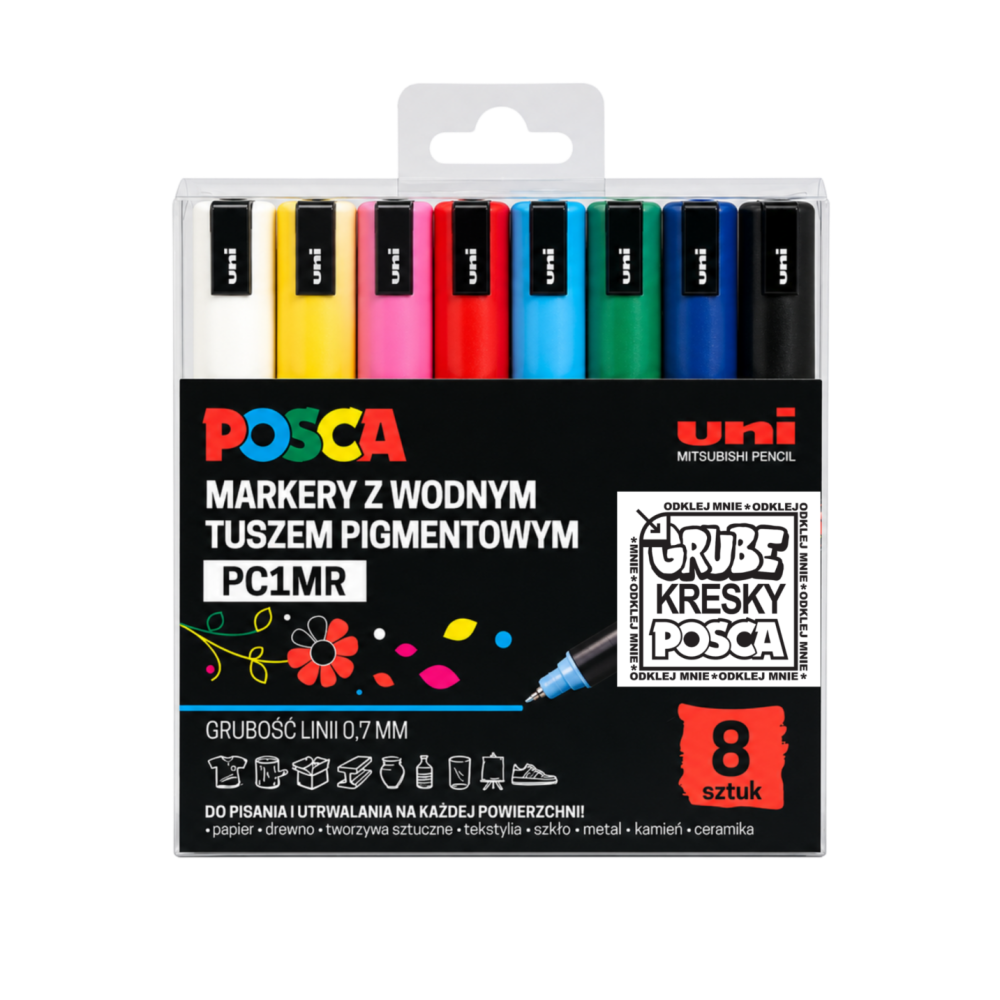 Set of Posca Paint Marker Pen PC-1MR - Uni - 8 pcs.