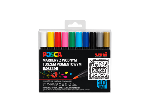 Zestaw markerów Posca PCF-350 - Uni - 10 kolorów