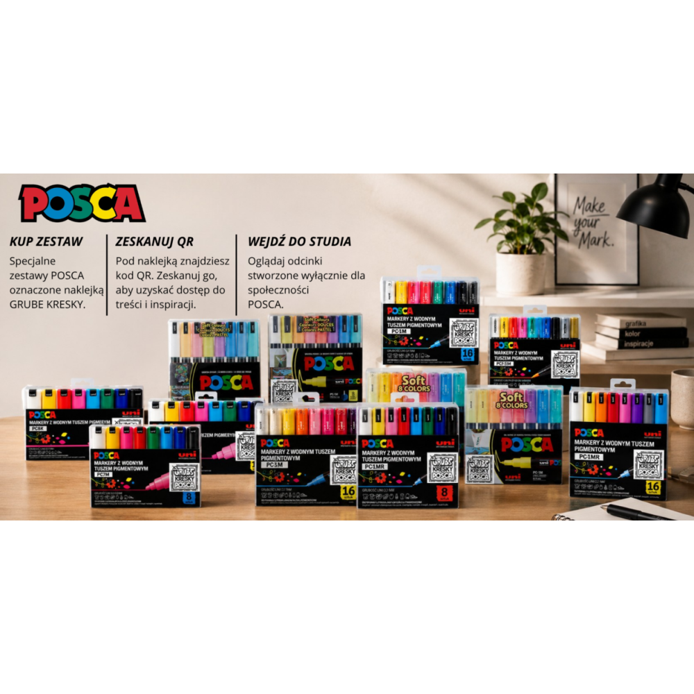 Set of Posca Paint Marker Pen PCF-350 - Uni - 10 pcs.