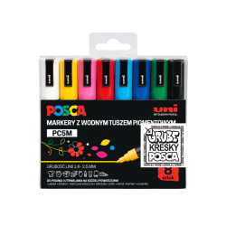 Set of Posca Paint Markers Pen PC-5M - Uni - 8 colors