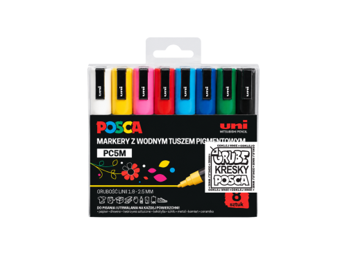 Zestaw markerów Posca PC-5M - Uni - 8 kolorów