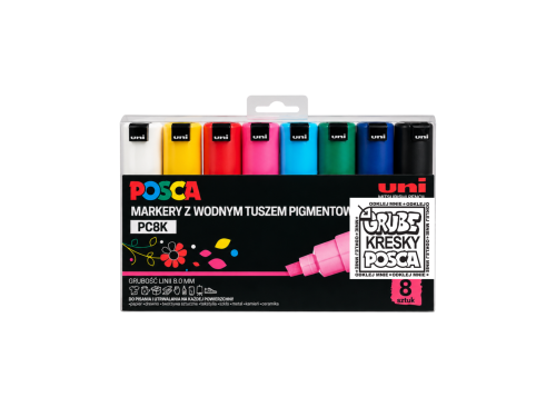 Set of Paint Posca Markers PC-8K - Uni - 8 pcs.