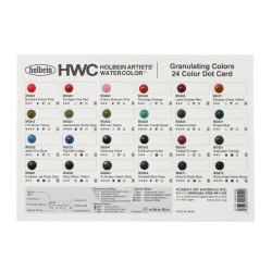 Artists’ Watercolor Granulating Color Chart - Holbein - 24 colors