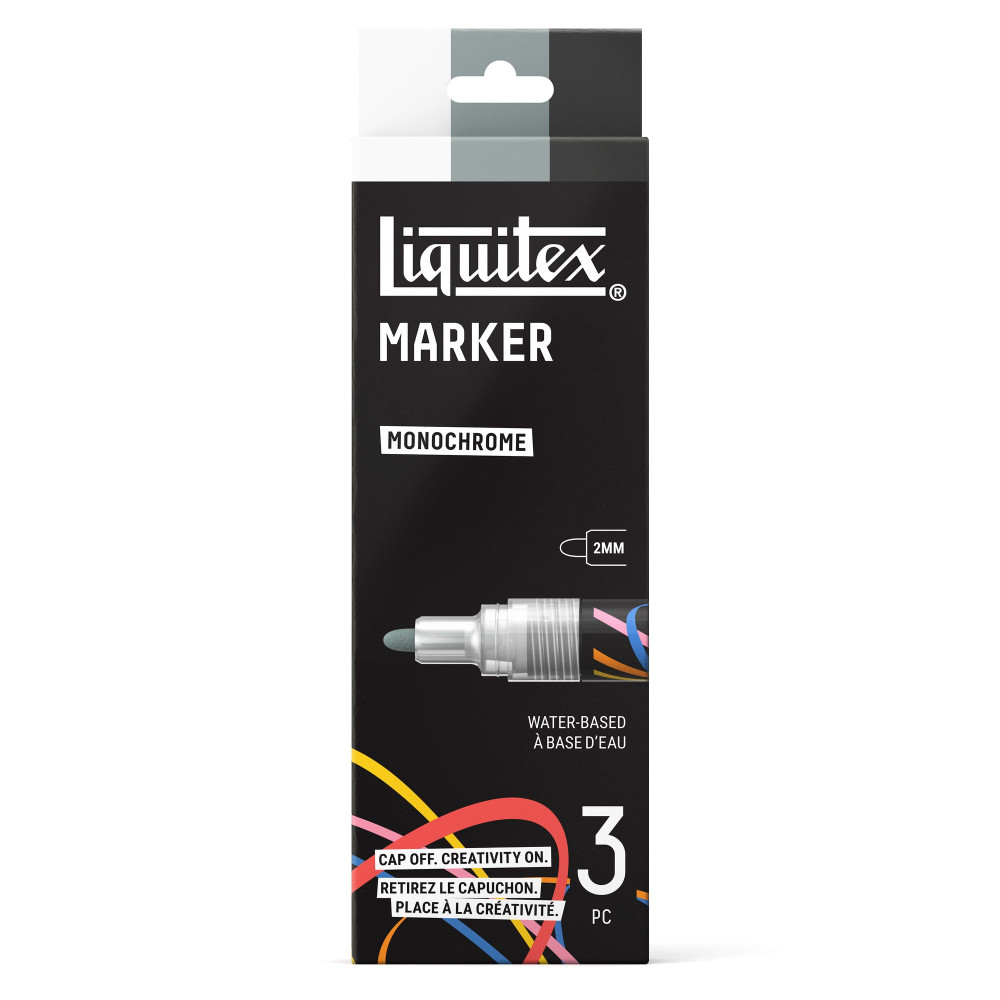 Monochrome Acrylic Paint Marker Set – Liquitex – 3 pcs.