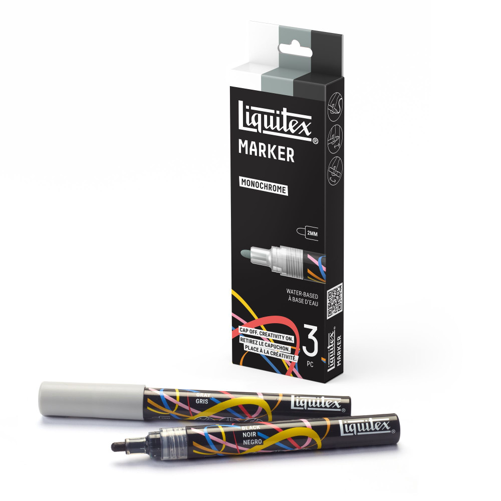 Monochrome Acrylic Paint Marker Set – Liquitex – 3 pcs.