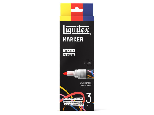 Zestaw markerów akrylowych Primary - Liquitex - 3 szt.