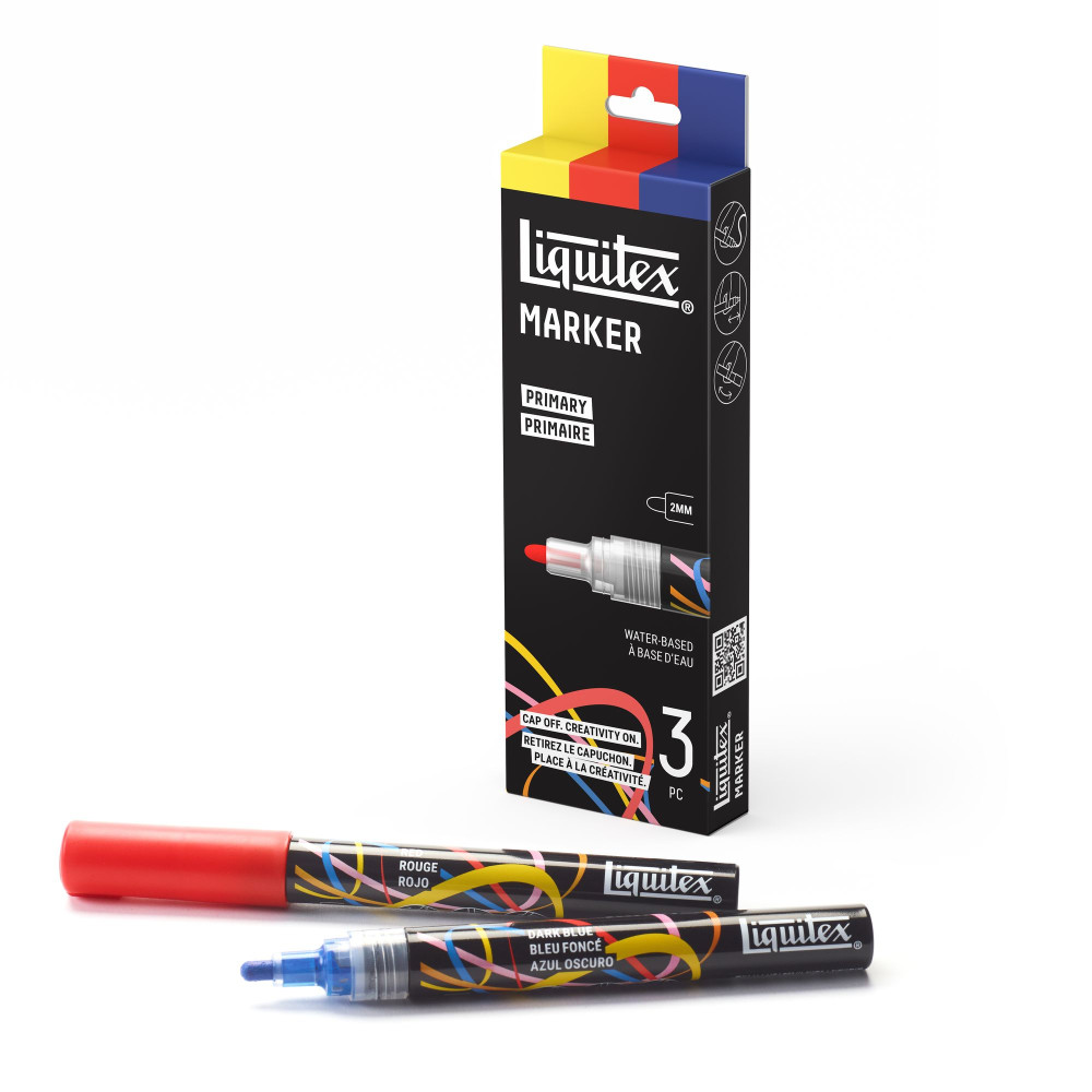 Zestaw markerów akrylowych Primary - Liquitex - 3 szt.