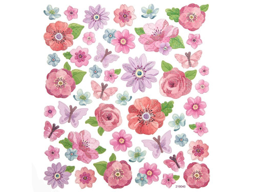 Stickers - Flowers, 46 pcs