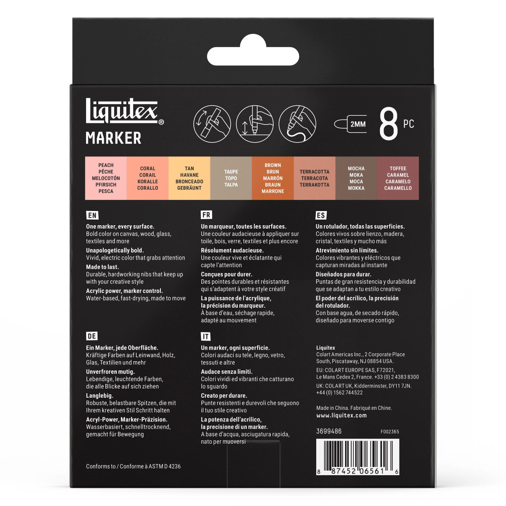 Portrait Acrylic Paint Marker Set – Liquitex – 8 pcs.