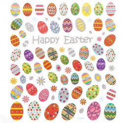 Stickers - Easter eggs, 80 pcs