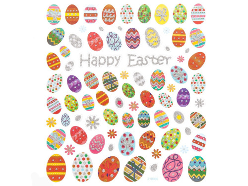 Stickers - Easter eggs, 80 pcs