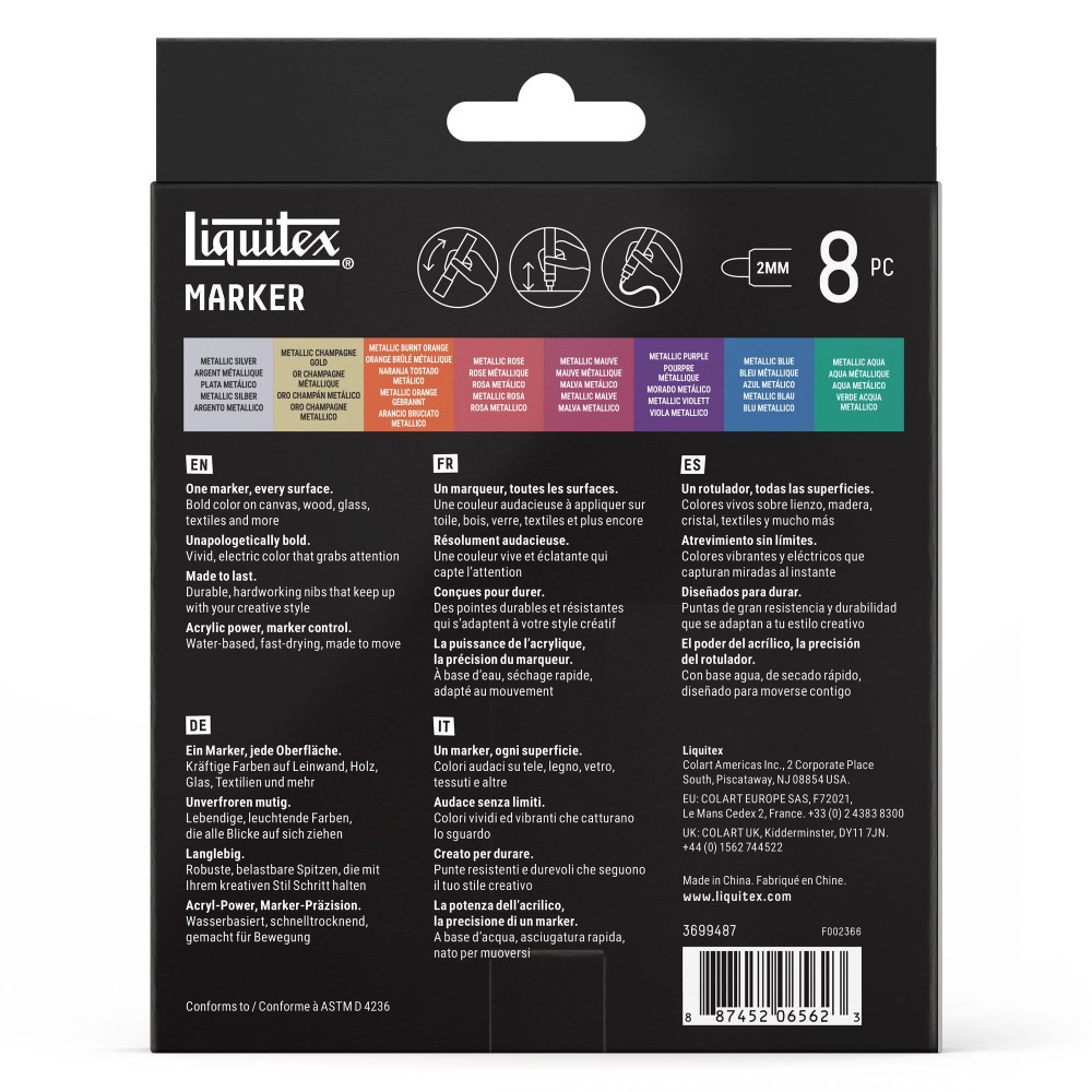Metallic Acrylic Paint Marker Set – Liquitex – 8 pcs.