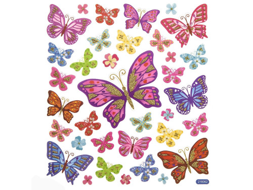 Stickers - Spring butterflies, 35 pcs
