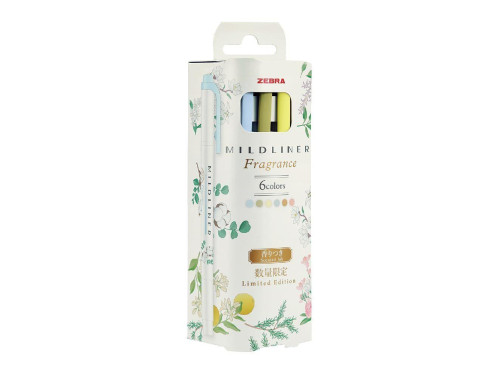 Zestaw dwustronnych zakreślaczy Mildliner Fragrance - Zebra - 6 szt.