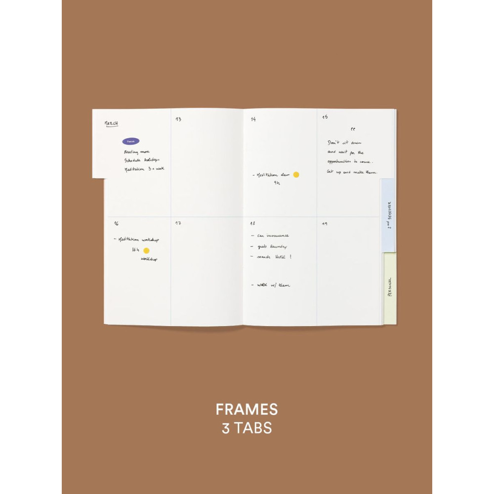 Tabbed Frames Notebook A5 - Mishmash - Mocha