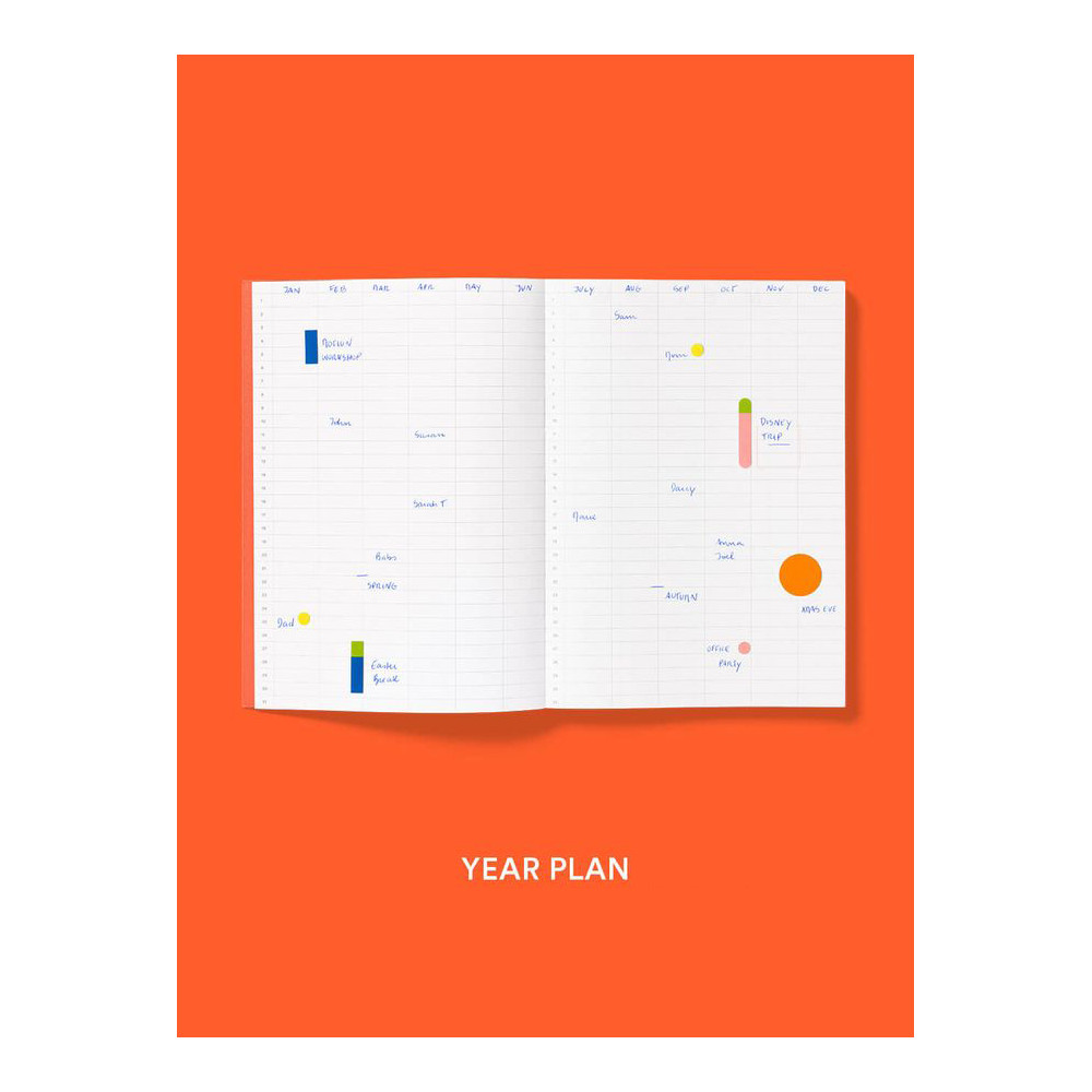 Planner niedatowany Notes A5 - mishmash - Bright Red