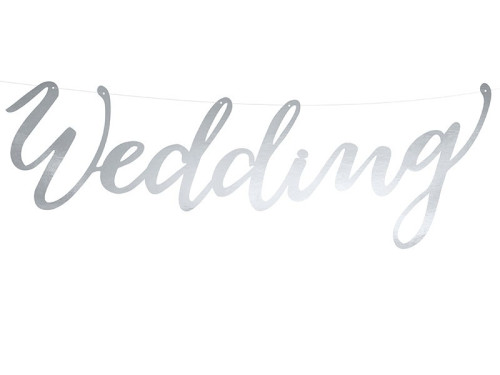 Banner Wedding - silver, 16,5 x 45 cm