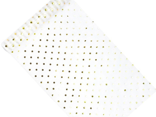 Printed Organza, white, 36 cm x 9m, 1piece