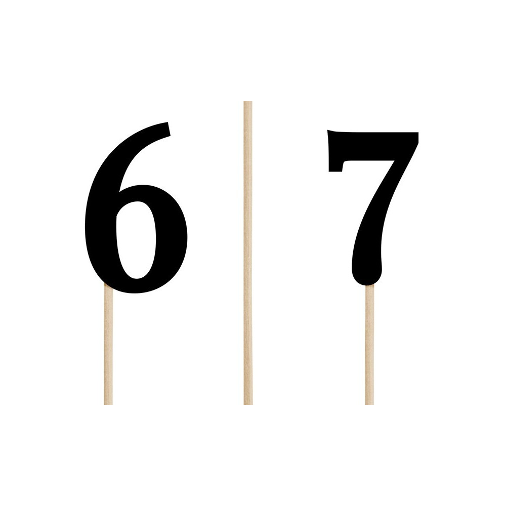 Numery na stół - czarne, 24-26 cm, 11 szt.