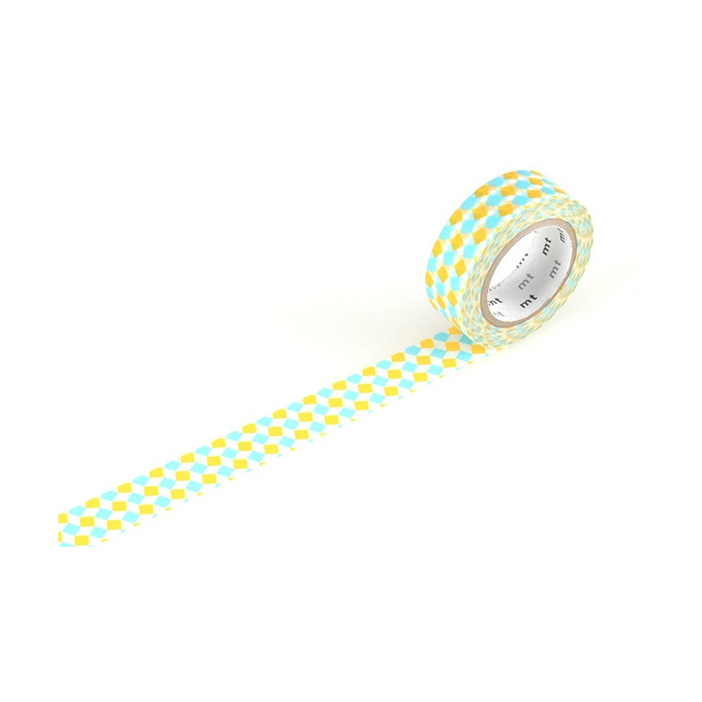 Taśma papierowa washi - MT Masking Tape - Square Yellow, 10 m