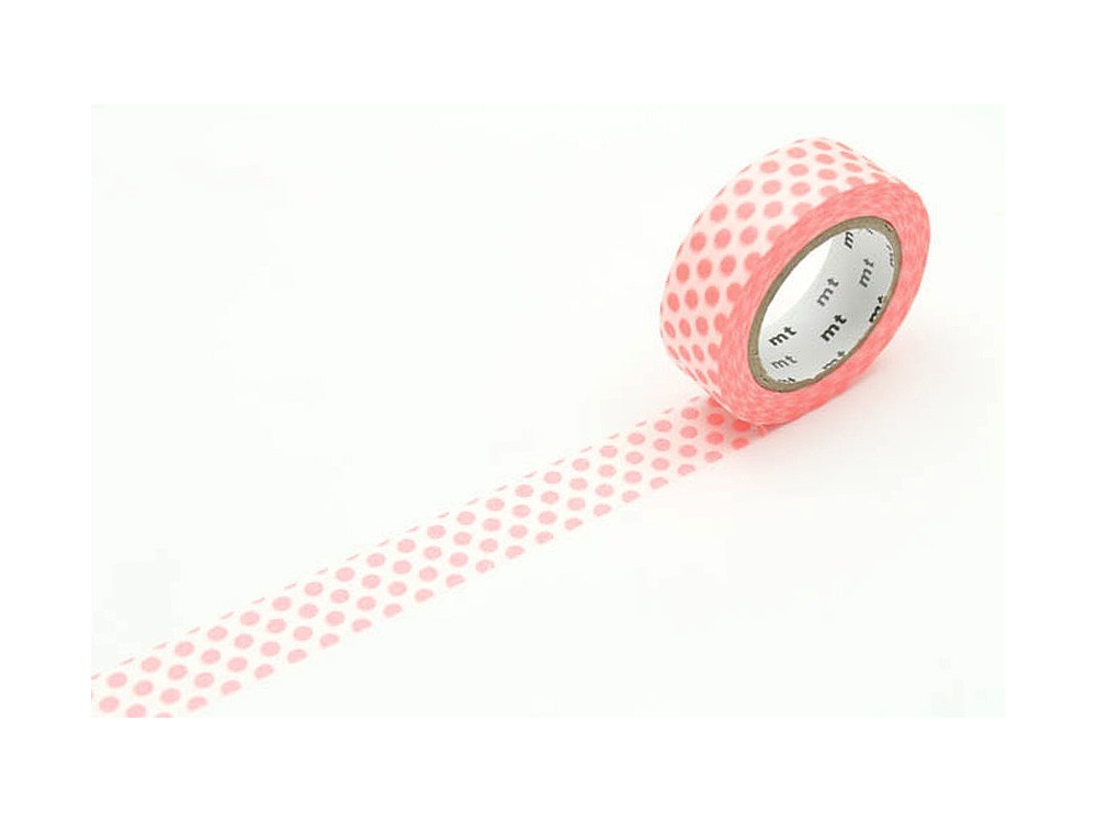 Taśma papierowa washi - MT Masking Tape - Dot Shocking Red, 10 m