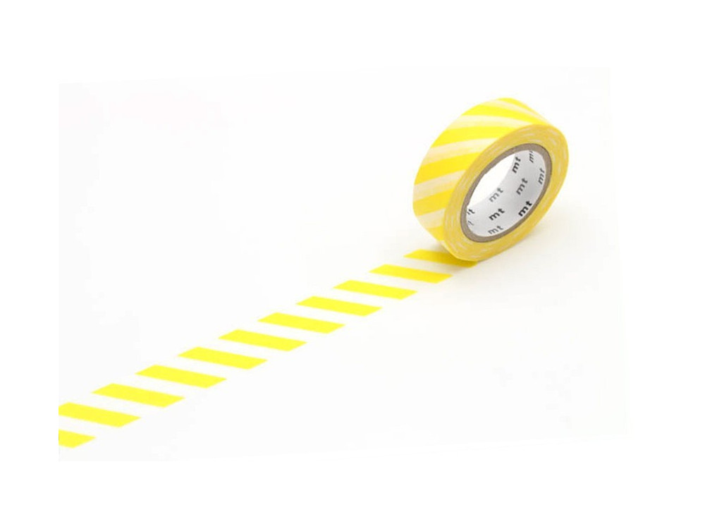 Taśma papierowa washi - MT Masking Tape  - Stripe Lemon, 10 m