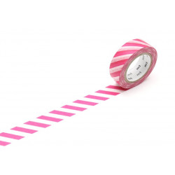 Taśma papierowa washi - MT Masking Tape  - Stripe Magenta, 10 m