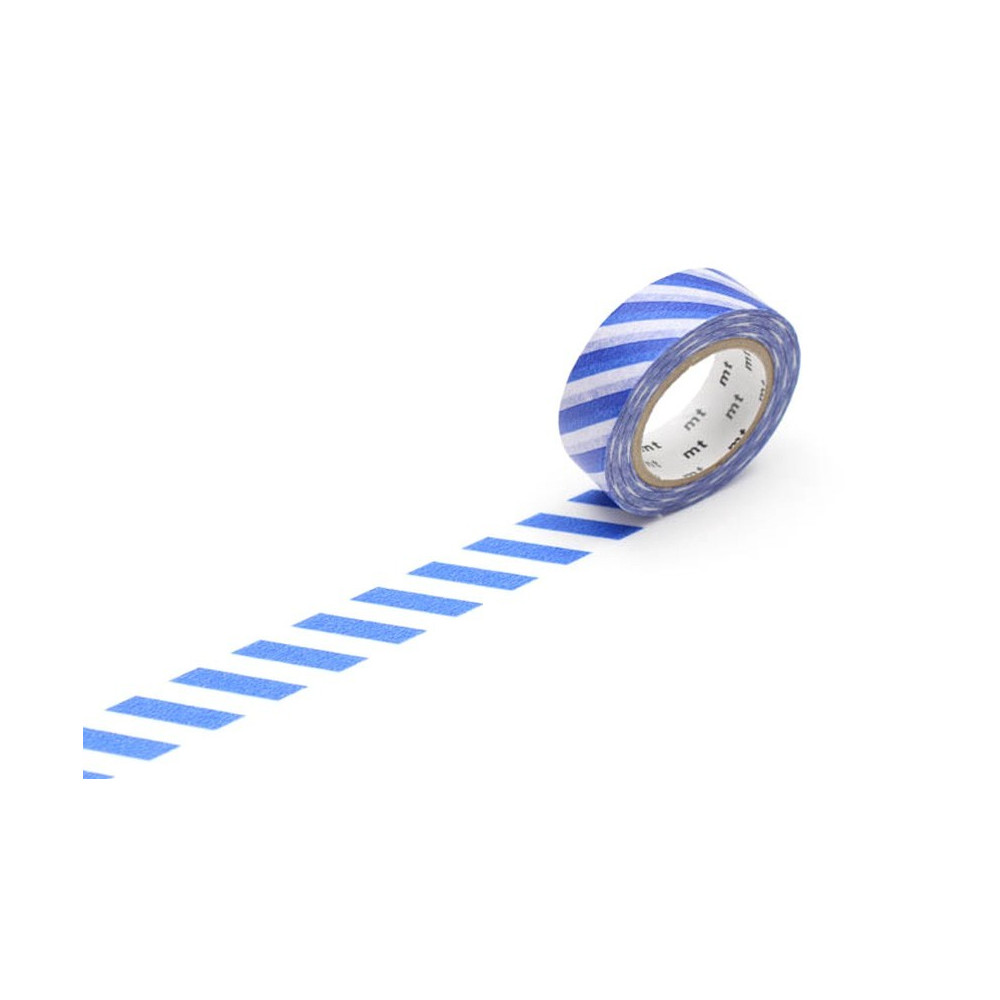 Taśma papierowa washi - MT Masking Tape - Stripe Blue, 10 m