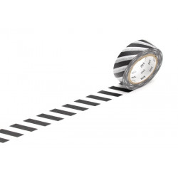 Taśma papierowa washi - MT Masking Tape - Stripe Black, 10 m