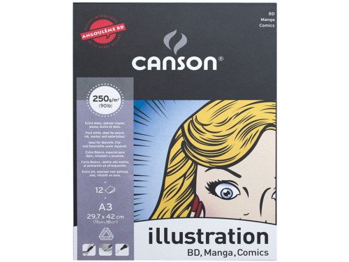 Comics, manga paper pad Illustration A3 - Canson - 250 g, 12 sheets