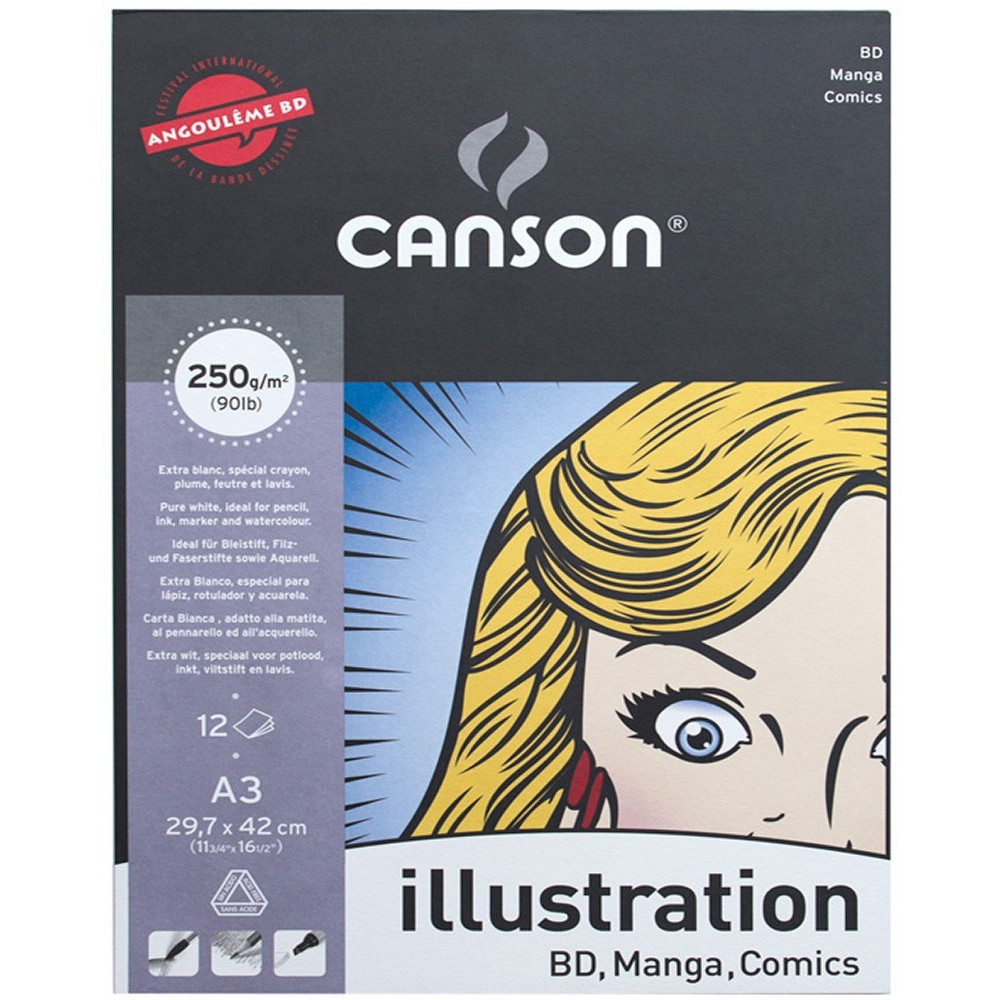Comics, manga paper pad Illustration A3 - Canson - 250 g, 12 sheets