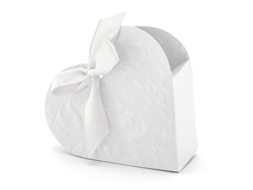 Boxes Heart, white, 10 pcs