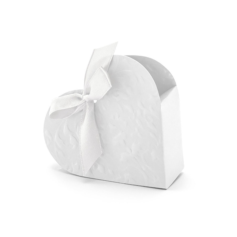 Boxes Heart, white, 10 pcs