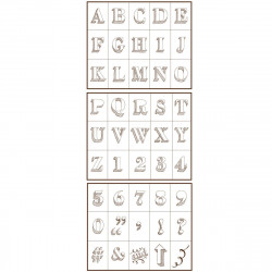 Zestaw szablonów samoprzylepnych - Bodoni Alphabet - Martha Stewart