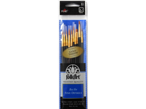 Folkart Brush Sets - Detail Brush Set, 10 pc.